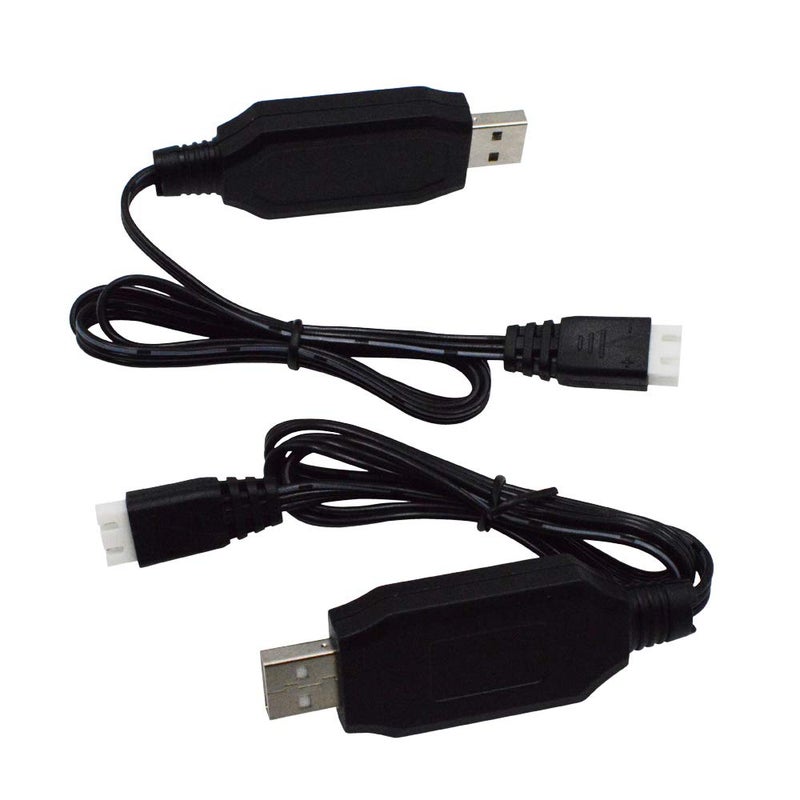 Blomiky 2 Pack H102 7.4V 1.3A Lithium Battery Charger Cable with XH-3P Connector Plug for RC Truck 7.4V 2S Lipo Battery and H120 H100 H101 H103 H110 H112 H108 RC Boat and Trucks Quadcopter H106 USB 2 - Image 3